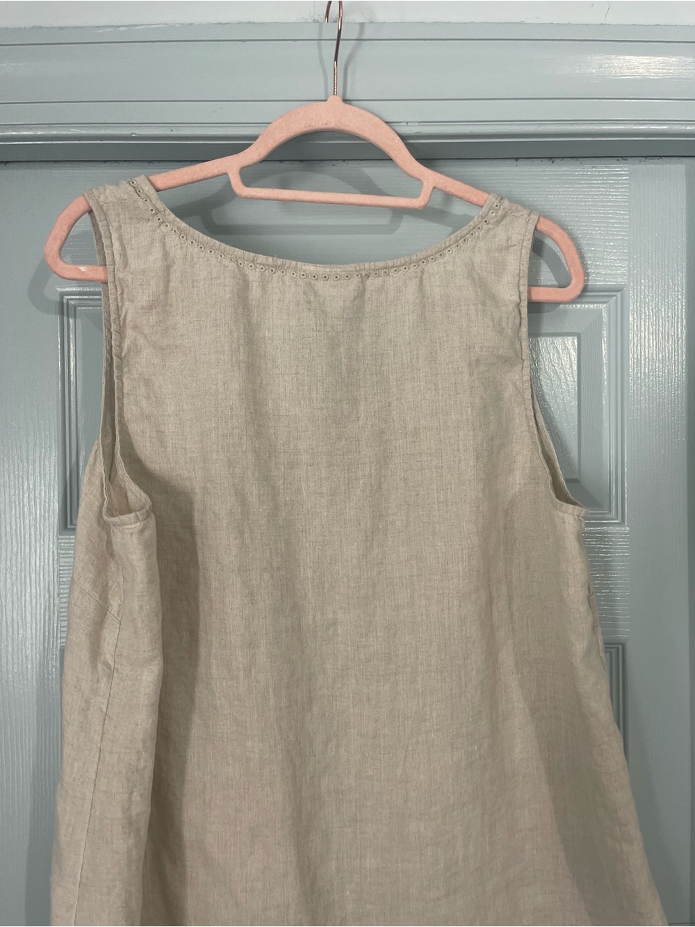 J. Jill Linen Scoop Neck Tank Top - Natural Cream - Picture 5 of 6